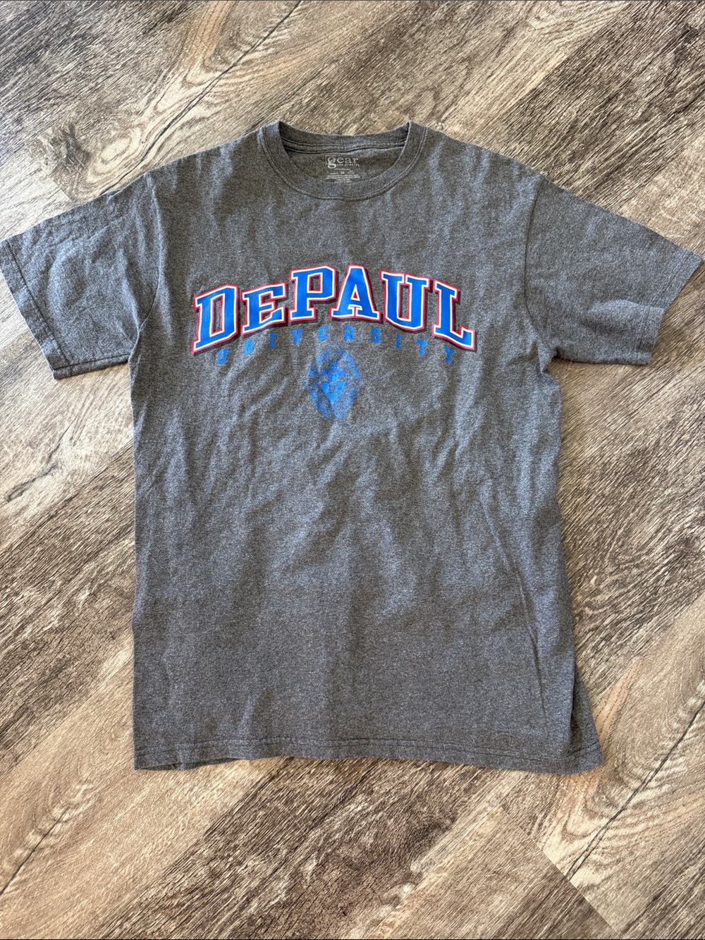 Gear For Sports DePaul Gray Graphic Tee with Blue and Red Logo
